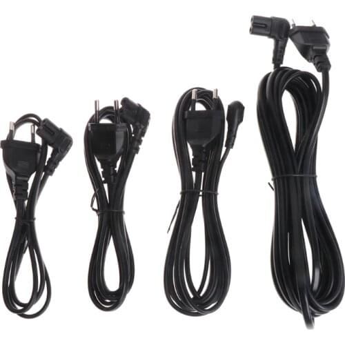 2019 1/2/3/5m Power Extension Cable 2 Pin Euro Plug to Right Angle Turn Left Figure 8 C7 Plug