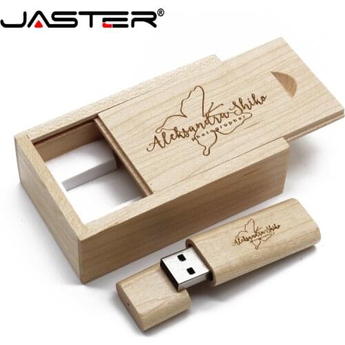 USB Flash Drive Wooden Natural Bamboo 2.0 Maple 64GB Redwood Carbonized Bamboo Personalized Free Custom LOGO Portable U Disk
