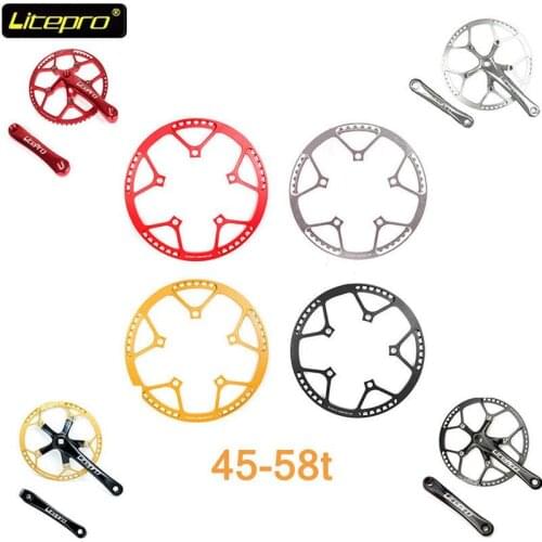 Bicycle Chainwheel Litepro BMX BCD 130MM Integrated Crankset Single Crank For Folding Bike 45/47/53/56/58T Chainring Accessory