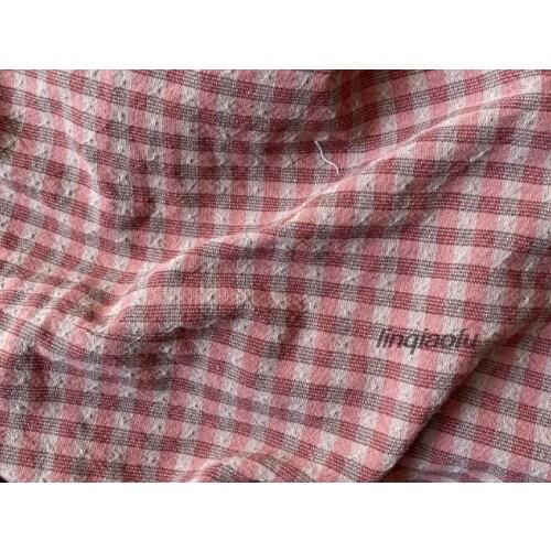 High-end jacquard red plaid apparel fabric