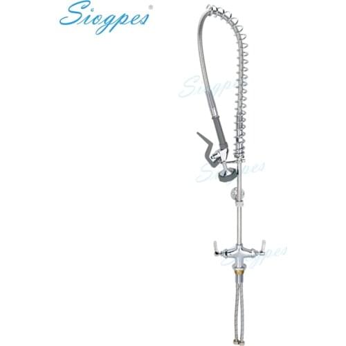 High Quality Dual Hob Mounted Commercial Pre-Rinse Faucet with Spray Valve for Commercial Kitchens Complete Unit