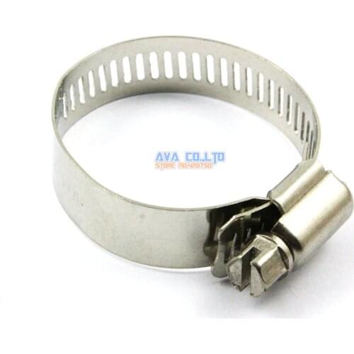 10 Pieces 21-44mm Stainless Steel Hose Clamp Worm Gear Hose Pipe Fitting Clamp