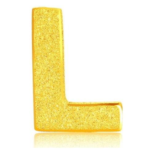 Hot sale 999 24k Yellow Gold 3D Letter L Bracelet 0.91g