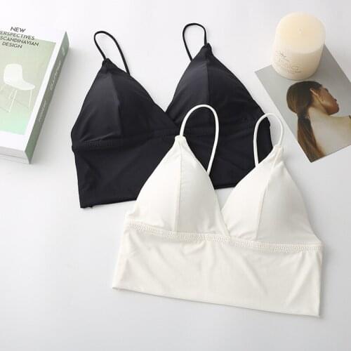 2021 Bodysuit Underwear Korean Style Wrap The Chest With Sling Bra Sexy V-neck Push Up Bra With Padding Backless Bra For Girl
