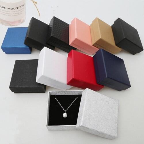 24 Pcs Custom Logo Jewelry Box 7x7x3 cm Gift Box for Necklace/Earring/Ring Sets Packaging Gift Jewellery Box Display Cases