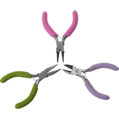 3pcs/set Mini Jewelry Beads Making Tools Pliers Beading Line Chain Cutter DIY Kit