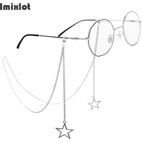 Fashion Five-pointed Star Pendant Eyeglass Chains Sunglasses Reading Glasses Chain Eyewears Cord Holder Metal Neck Strap Rope