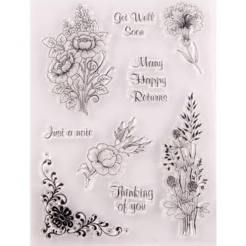 Flowers Bouquet Clear Stamp /Seal for DIY Scrapbooking/photo Album Decorative Clear Stamp Sheets