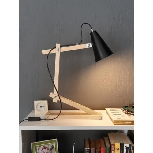 Wooden Table Lamp Black Pink Green Color Light Indoor Working Young Child Bedding Living Room New Special Production Design