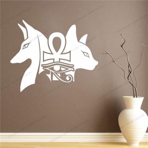 Egyptian God Anubis Egypt Vinyl Wall Applique Ancient Home Decoration Stickers Living Room Bedroom Wall Stickers CX1045