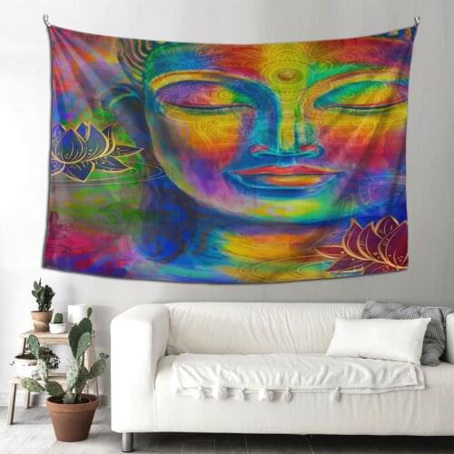 Buddha India Mandala Tapestry Wall Hanging Boho Decor Wall Cloth Tapestries Tapestry Mandala Wall Carpet 95x73cm