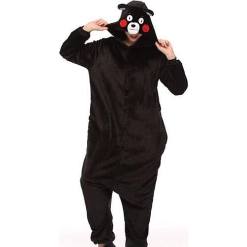 Kid Adult Kumamon Bear Kigurumi Onesie Women Animal Costume Fancy Soft Anime Cosplay Sleepwear Child Boy Girl Winter Jumpsuit