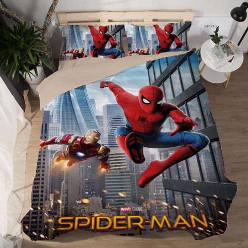 Marvel Spider-Man Bedding set for Kids Bedroom Queen Size Quilt Duvet Covers Twin Bedspread Double Coverlets Boys Bed Single 3d