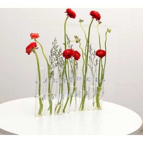 Creative glass test tube vase Hydroponics container office green garden boudoir decorations DIY vase decoration