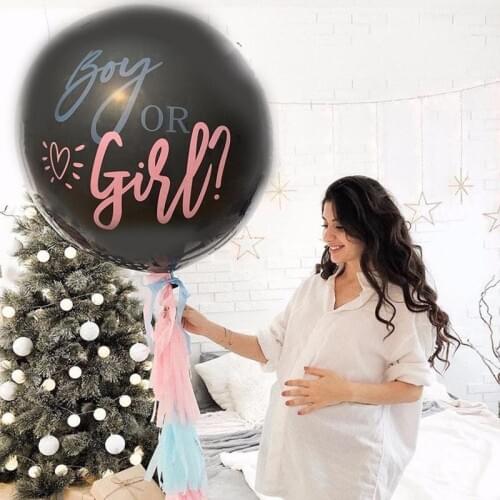 1set Boy Or Girl Latex Balloon (1 Pcs Balloon+2 Pcs Color Paper) Wedding Festive Party Decoration Balloons