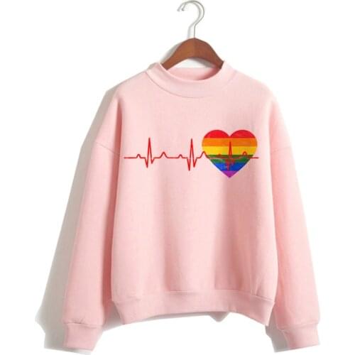 Lgbt Love Wins bisexual lesbian women gay rainbow hoodie clothes Sweatshirt love is love Oversized female fashion Casual