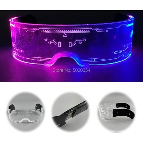 Fashion LED Acrylic Luminous LED Glasses LED Glowing Glasses Colorful Luminous Light Up Eyewear Christmas Gift