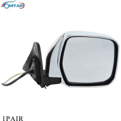 MTAP 2PCS For Land Cruiser Prado 2002-2009 Door Wing Rear View Mirror Assembly Chroming 5Pins Folding Lens Adjustable For Toyota