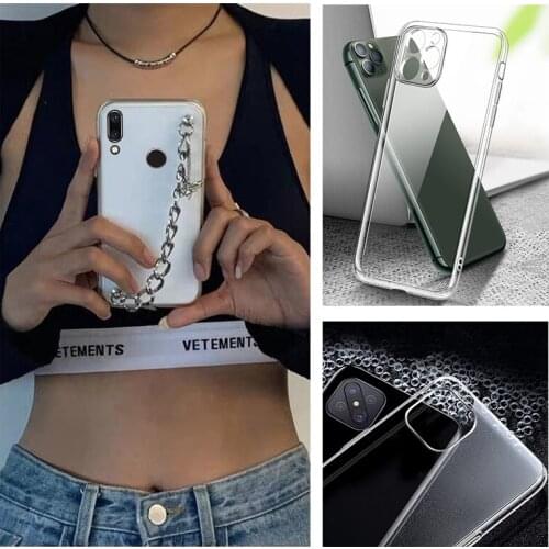 Case for Xiaomi Redm Note 9 8 7 Pro 9S 8T 7A 9A 8A 6A 6 5 Plus 5A S2 Mi Note 10 9 8 lite Butterfly Chain Bracelet Clear Cover