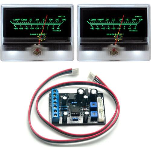 2pcs TN-90A VU Meter DB Level Header w 1pc TA7318P Power Supply Driving Board