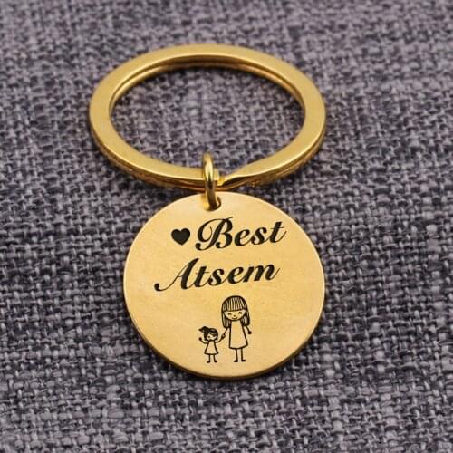 Pendants Round Jewelry Best Atsem Bag Charm Cute Keyrings Accessories Present Drop Keychain Lettering Key Holder Key Tag
