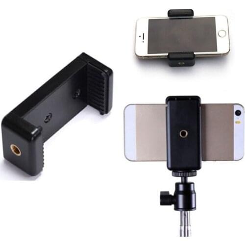 Durable Mobile Phone Clip Adapter Universal for Tripod Monopod Holder Clamp Bracket Stand Holder Mount Black