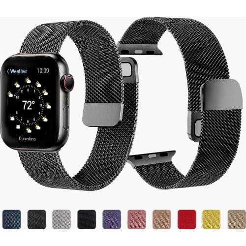 Band for Apple Watch Strap 44mm 40mm 42mm 38mm Accessories Magnetic Loop Metal Smartwatch Bracelet for iWatch Series 3 4 5 6 se
