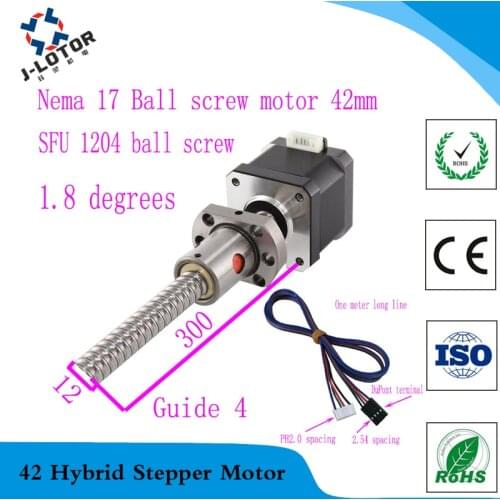 0.4Nm Nema17 42 Ball Screw Stepper Stepping Motor With Helical Pitch 4 SFU1204