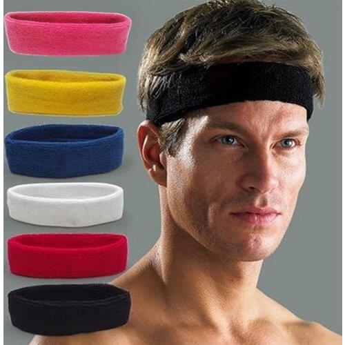 Sport Sweatband Women/Men Cotton Sweat Sweatband Headband Yoga Stretch Head Band For Sport Elastik