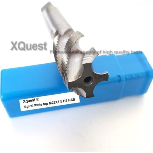 XQuest HSS Machine Spiral Flute tap M22 M22X2.5 Right Hand Fine Thread screw Fluted taps M22X2 M22X1.5 M22X1 cutting tools