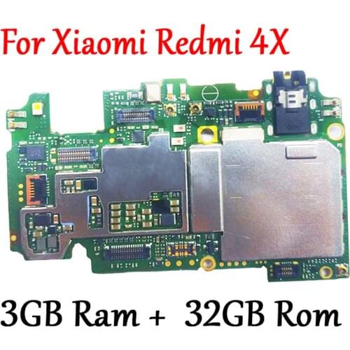 Tested)Full Work Original Unlock Motherboard For Xiaomi Redmi 4X 3GB+32GB Logic Circuit Board Plate Fast Ship