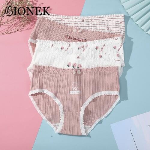 BIONEK Women Panties Cotton Underwear Girls Breathable Seamless High Quality Briefs Women Cute Sexy Lingerie Intimates Knickers