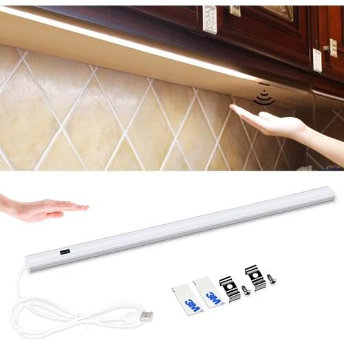 5V USB Powered Smart LED Kitchen Light Hand Sweep Sensor Lamp High Brightness Backlight for cocina Wardrobes Drawer 30/40/50 cm