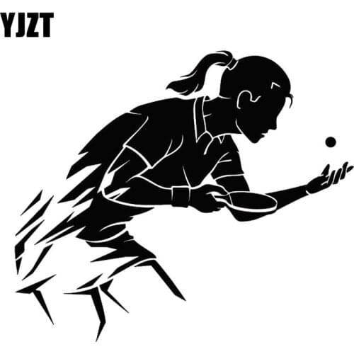 YJZT 16.6M*14.2CM Table Tennis Ping Pong Girl Sport Creative Vinyl Decal Body Of Car Decoration Car Stickers Cool C31-0131