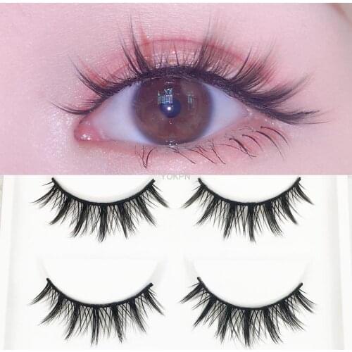 Yokpn New 5 Pairs False Eyelashes Naturally Wear False Eyelashes Everyday Sharp Tail Thick Simulation Cross Makeup Lashes