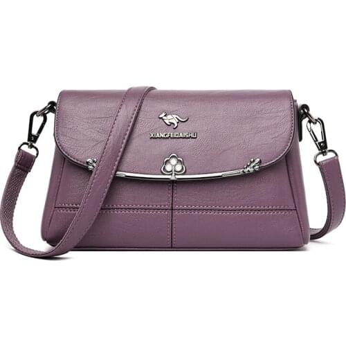 Fashion Thread Shoulder CrossBody Bag For Women Messenger Bags Genuine Leather Womens Handbags Flap Bags Ladies