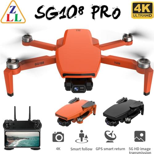 ZLL SG108 GPS Drone with 5G Wifi FPV 4K HD Dual Camera Brushless RC Foldable Quadcopter 1000m Control Distance Dron L108 EX5
