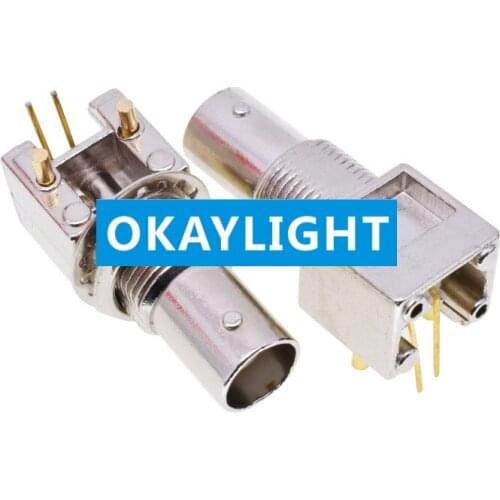 10PCS Radio frequency head BNC-KWE female head Q9 antenna socket 4-pin video surveillance PCB board curved connector 90 degrees