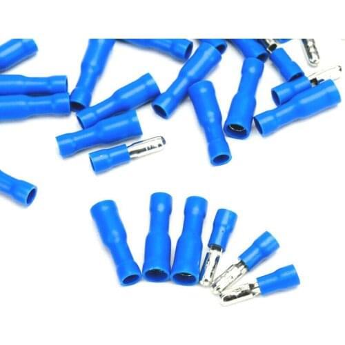 Blue 100pcs Male And Female Bullet Connectors Insulated Wire Crimp Terminals