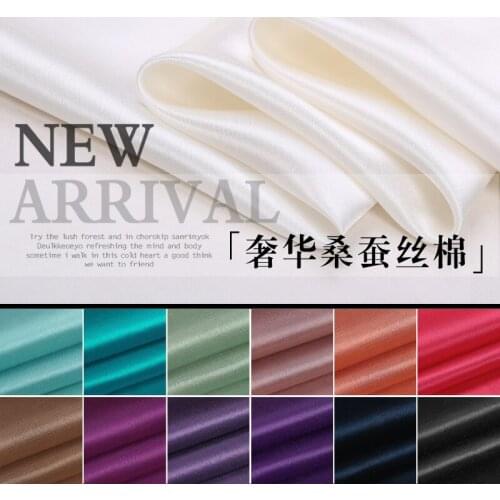 140CM Wide 16-22MM Solid Color Silk Cotton Fabric for Dress Shirt Skirt Clothes Lning 13Colors Available E290