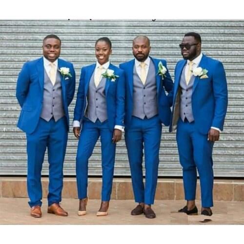 2020 New Popular Mens Wedding Groom Groomsmen Tuxedos Man Collective group Blazers Jacket Three Pieces Suits(Jacket+Pants+Vest)