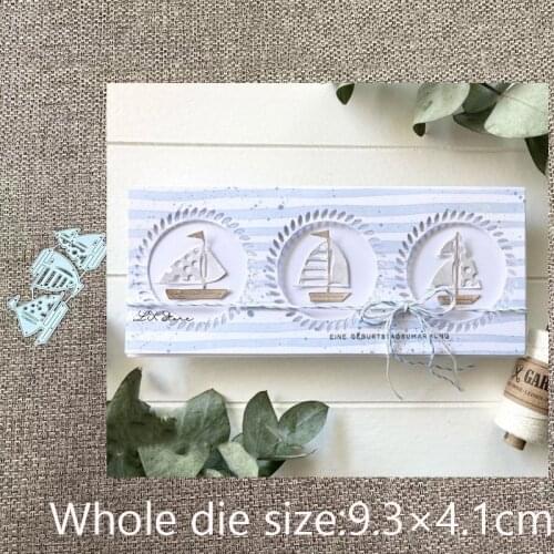 New Design Craft Metal stencil mold Cutting Dies 3pcs Sailboat decoration scrapbook die cuts Album Paper Card Craft Embossing