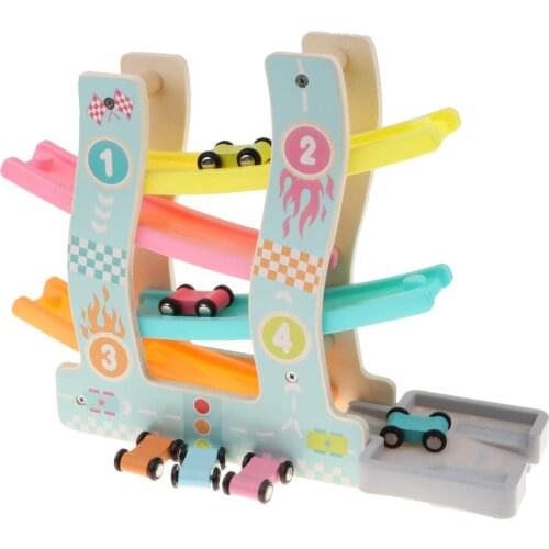 4-Layer Car Track Ramp with 6pcs Race Cars Toy for Kids Birthday Gift