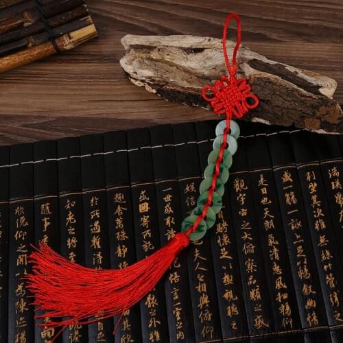 50 pcs Polyester Chinese Knots Knotting Chinese Style Gifts Lucky Amulet Fake Jade Coin Tassel Fringe Pendant Decoration