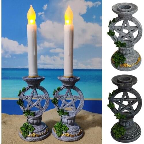 Astrology Pentagram Candlestick Fun Desktop Candlestick Stand Candle Holder for Home Decor Divination Ceremony D1