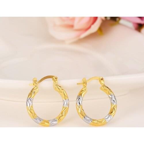 Bangrui New Arrival Attractive Classic Vintage Elegant Womens 2-Tone Gold/Silver Filled Scrub Earrings Gift