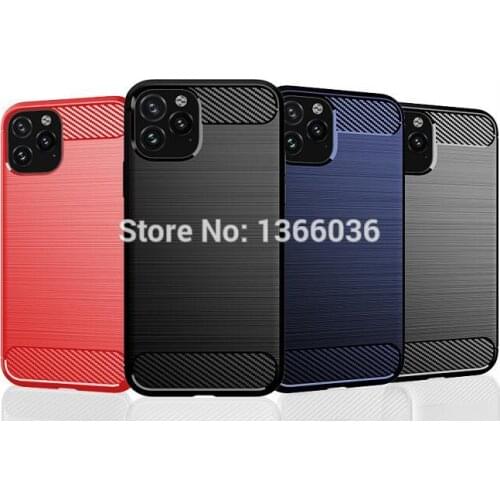 200pcs/lot For iPhone 12 Pro Case For iPhone 11 Soft Anti-Scratch Carbon Fiber Armor Shockproof TPU Case For iPhone 11 Pro Max