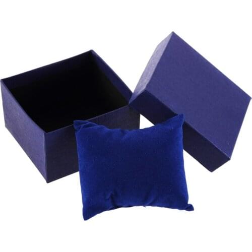 Jewelry Watch Box Case Display Packaging Holder With Foam Pad Inside Present Bangle Black Blue Color For Businessman Women Gifts