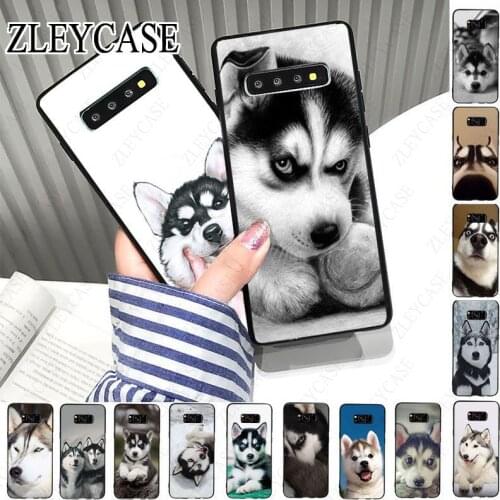 Husky dog Black TPU Soft silicone Phone Cover For samsung galaxy s10plus s10e s10lite s9 s8plus s20 plus s7 s6edge s20ultra case