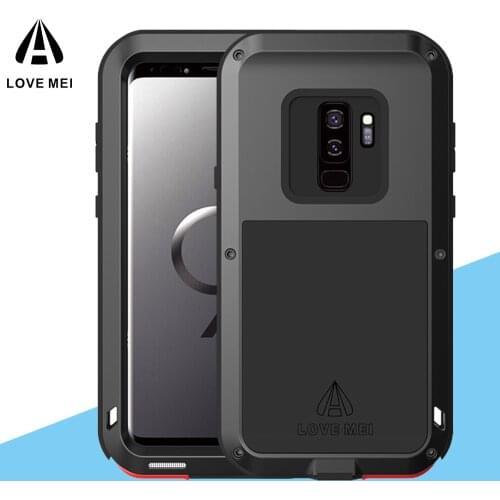 For Samsung Galaxy S9 Plus Case LOVE MEI Shock Dirt Proof Water Resistant Metal Armor Cover Phone Case for Galaxy S9
